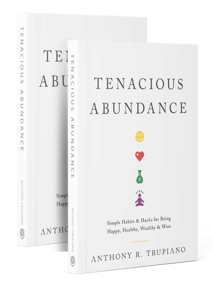 A book cover with the title of tenacious abundance.