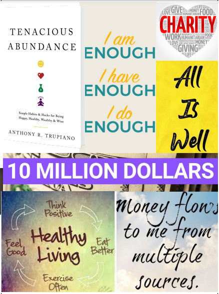 A collage of books with the words " abundance " and " all is well ".